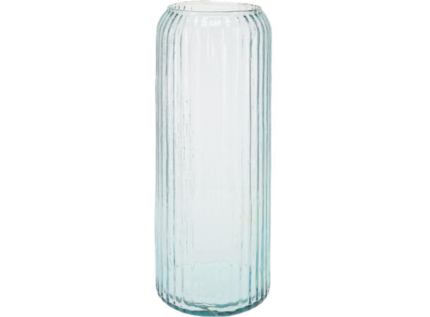 Vase stripet resirkulert glass 14,5x37cm Vekt:1200gram 