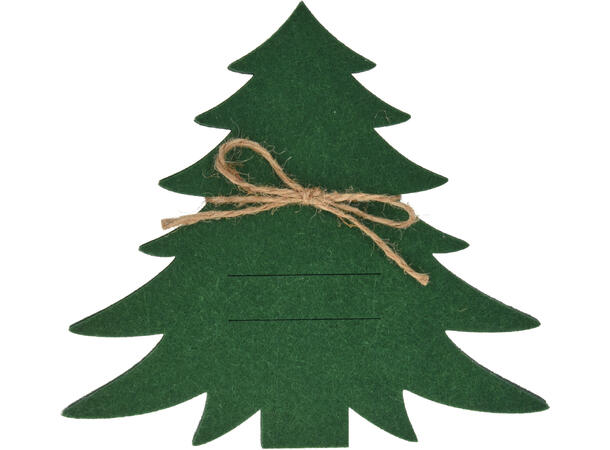 Bestikkholder juletre 20x18cm 2ass 4stk Rød/grønn filt 