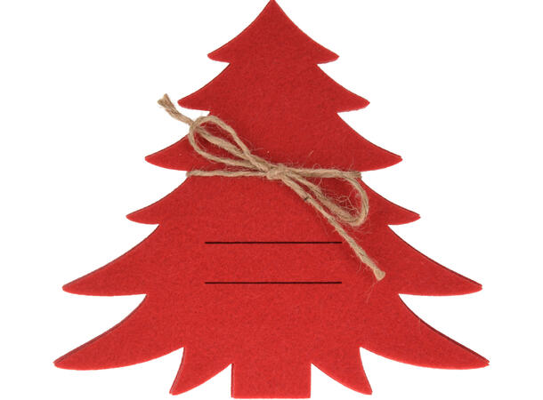 Bestikkholder juletre 20x18cm 2ass 4stk Rød/grønn filt 