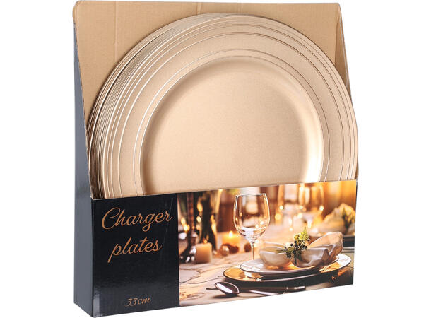 Dekketallerken gull d:33cm Display 12stk 