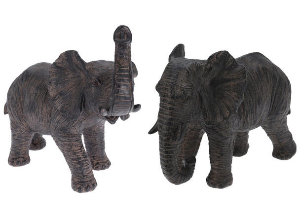 Elefant stående antikkgrå 30x25cm 2ass Vekt:800gr 