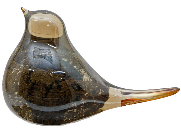 Fugl glass munnblåst blå 9,5x5,5x6cm Forpakning 12 stk 