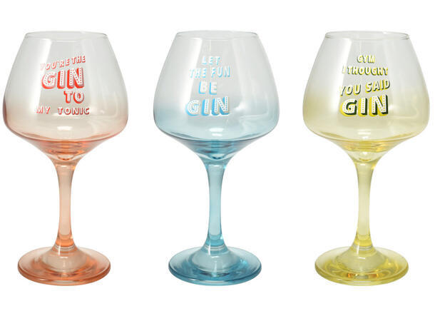 Glass Gin Tonic m/tekst 560ml 21cm 3asx Forpakning 6stk 