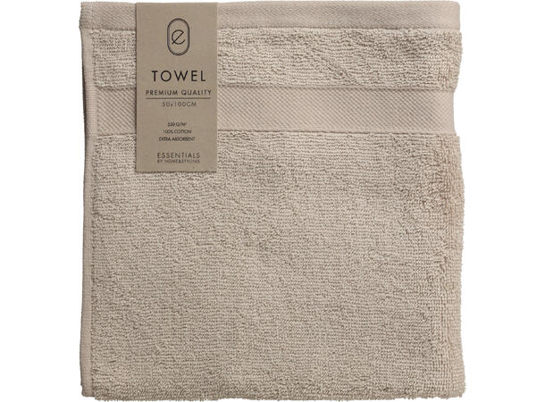 Håndkle 50x100cm sand Forpk 12stk 100 % Bomull 550g/m 