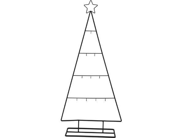 Juletre sort metall med kroker 35x77cm Til julekuler, juledekor etc 