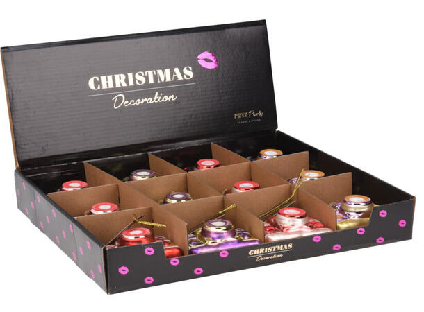 Juletrepynt Kamera glass h:8x6cm 4ass Display 12stk 