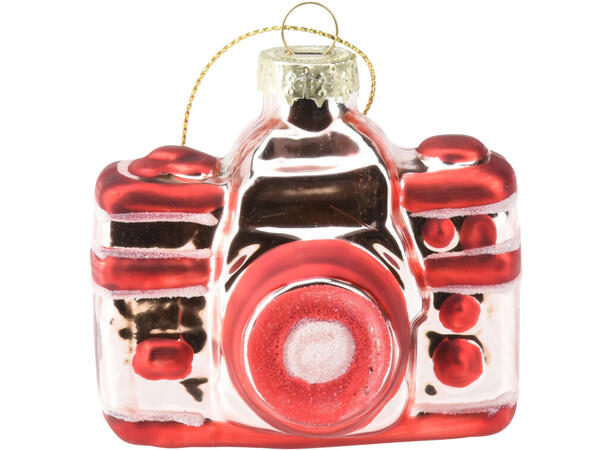 Juletrepynt Kamera glass h:8x6cm 4ass Display 12stk 