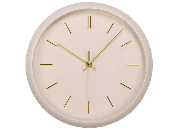 Klokke rund PP m/buet kant d:30cm 4ass Forpk 8stk 