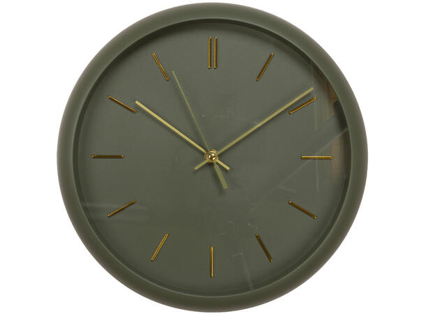 Klokke rund PP m/buet kant dia:30cm 4ass 