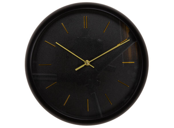 Klokke rund PP m/buet kant dia:30cm 4ass 