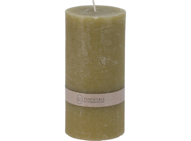 Kubbelys rustikk oliven 7x14cm Forpk 12stk Stearin/Parafin 320gr 