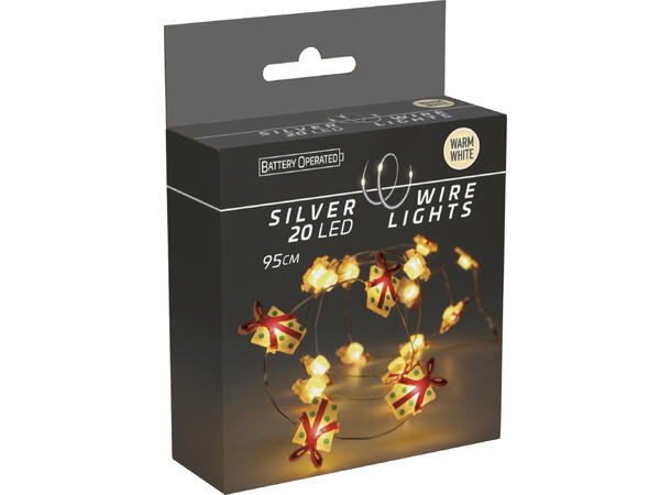 LED Lyslenke 20 Figurer lys 100cm 4ass Display 24stk Batteri:2xAA 