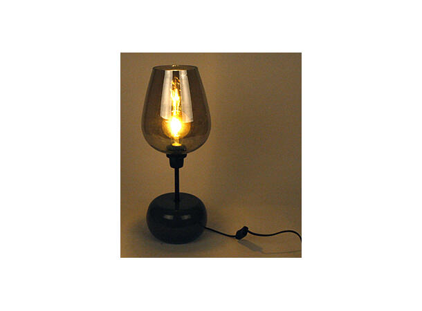 Lampe brun/gull glass/metall 17x17x51cm 