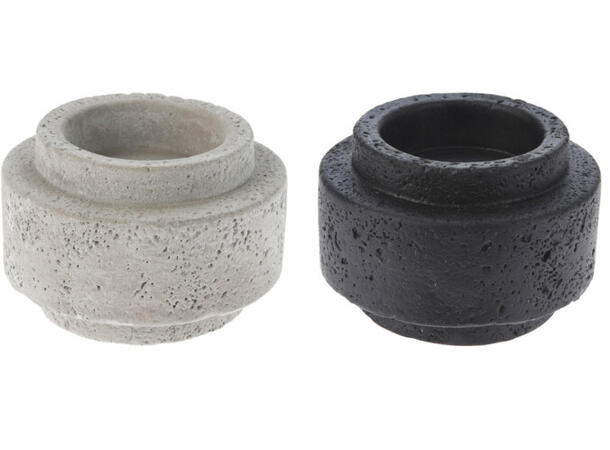 Lysestake grå/sort 8cm 12 stk pr displayboks 
