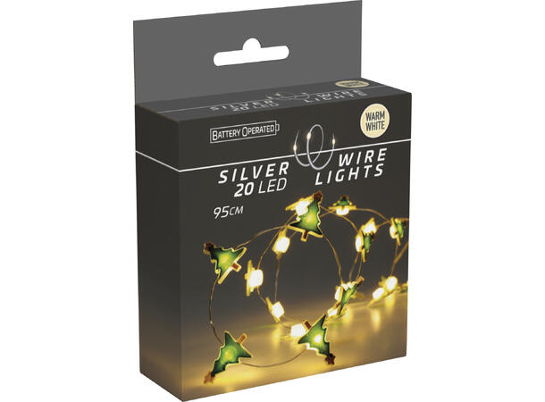 Lyslenke 20 LED figurer lys 1m 4ass Display 24stk Batteri:2xAA 