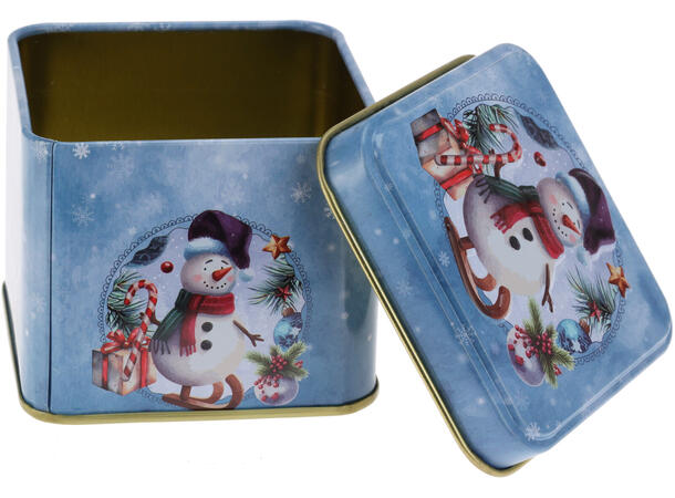 Metallboks Nostalgi julemotiv 7,7x6,4cm 12 stk i display ass 