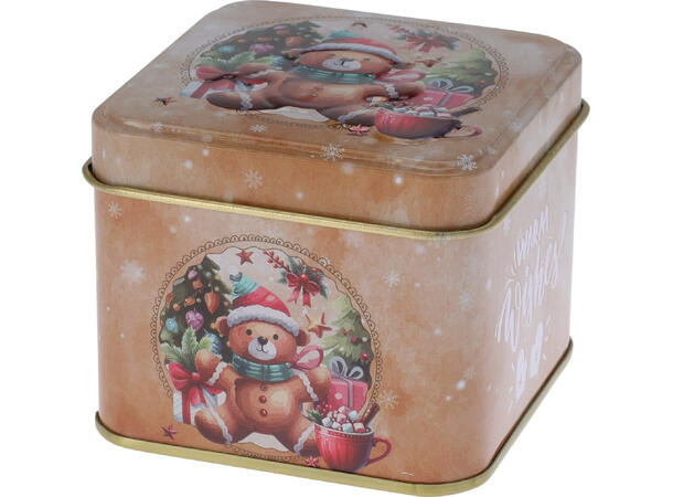 Metallboks Nostalgi julemotiv 7,7x6,4cm 12 stk i display ass 