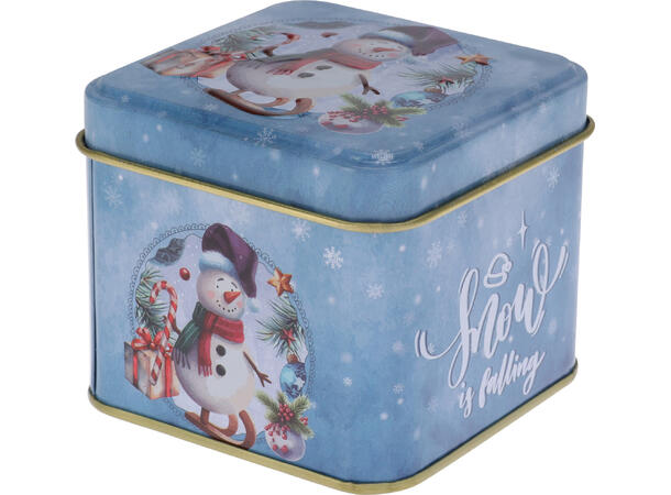 Metallboks Nostalgi julemotiv 7,7x6,4cm 12 stk i display ass 