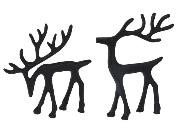 Reinsdyr sort metall 15x16cm 2ass Forpakn.12stk 