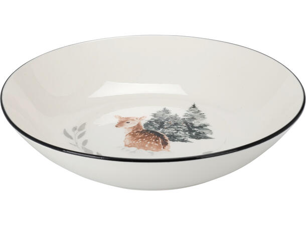 Skål porselen Vinterland 20x4,5cm 3ass Forpakning 6stk 