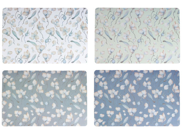 Dekkebrikke blomstret PP 43x28cm 4ass 
