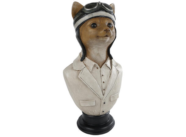 Figur Pilot Katt beige 15,2x11,2x30cmx Polyresin 