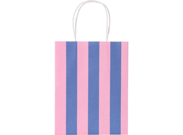 Gavepose rutet/stripet 18x10x23cm 4ass Vekt:140gram Kraftpapir 