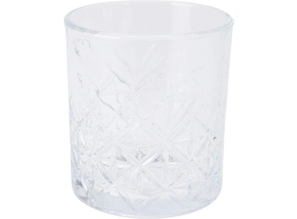 Glass mønstret 340ml 8,5x9,2cm s/4 Wiskey vannglass 