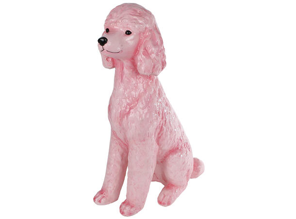 Hund Puddel shiny rosa 36,5x19,5x52,5cm Polyresin 