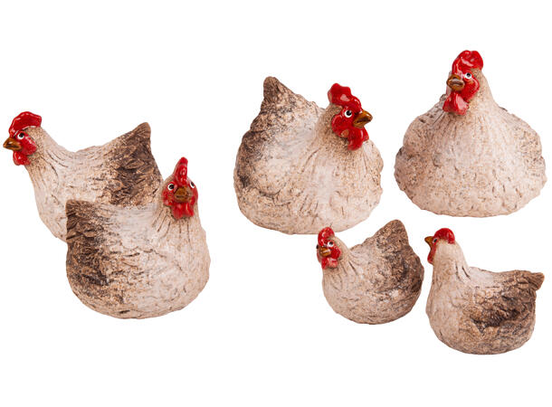 Høne hane beige keramikk 8x7,4x9cm 2ass Forpakning: 12stk 