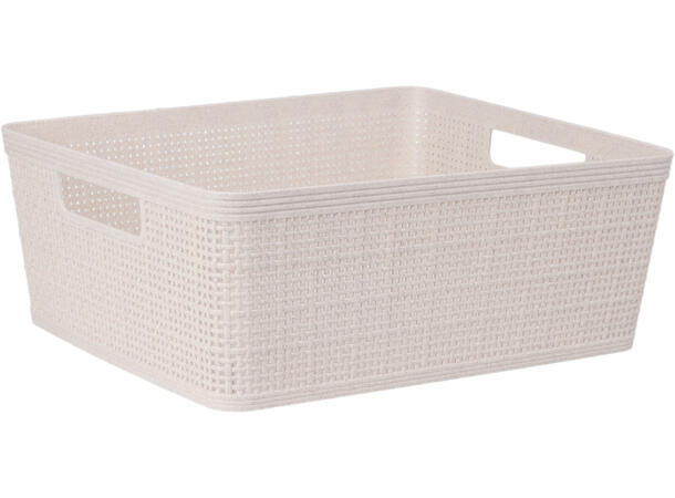 Kurv sand vevd design PP 35x29x13cm Vekt:350gram 