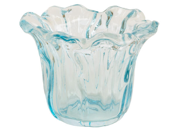 Lysestake telys blomst blå 10x10x8cm 