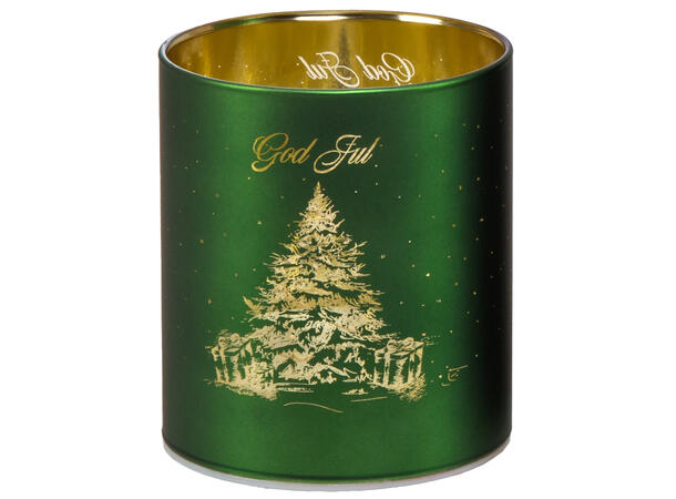 Lyslykt LED God Jul Juletre grønn 9x10cm Batteri: AAAx3 Timer 6/18t 10 ledpærer 