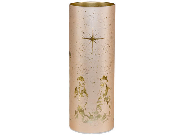 Lyslykt LED Krybbe Beige 9x25cm Batteri: AAx2 Timer 6/18t 20 ledpærer 