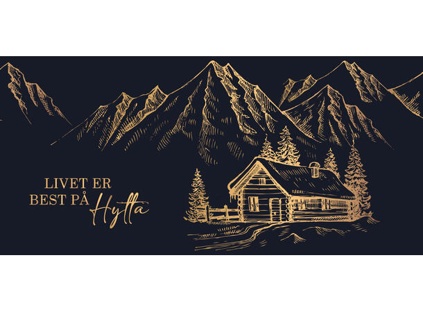 Lyslykt LED Livet på hytta sort 9x25cm Batteri 2xAA Timer 6/18t 20LED 