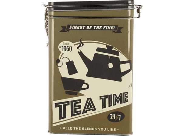 Metallboks retro kaffe te 4ass Forpk 12stk 13x7,5x18cm Vekt:205gr 