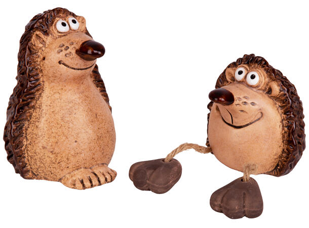 Pinnsvin brun keramikk 9,5x9x13cm Forpk 6stk 