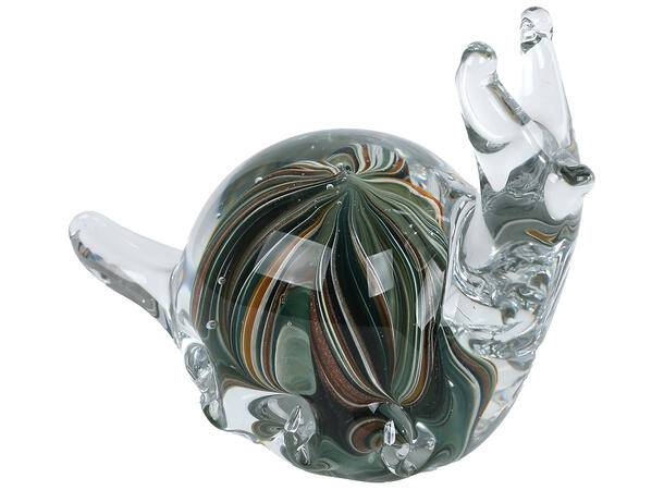 Snegle glass brun/grønn 12,5x6,5x9,5cm 