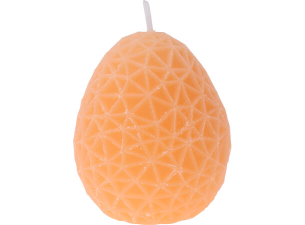 Stearinlys egg mønstret voks h:7cm 4ass 12stk i display Vekt:85gram 