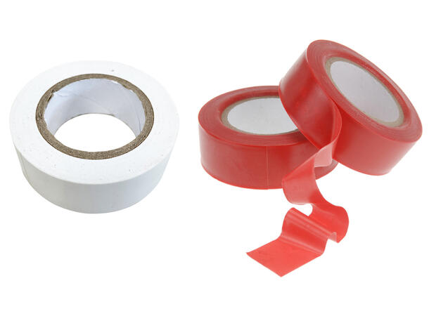 Tape til vindu dekor 10m rød/hvit 2stk Vindustape 10m pr rull 8rød+4 hvite ass 