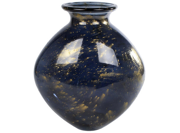 Vase Meguino m.blå/gull glass 37x20x35cm Produsert i Spania 