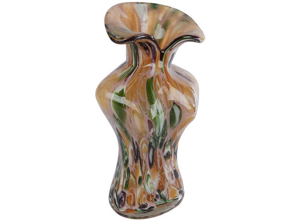 Vase Sara amber/grønn glass 9x13x24,5cm 