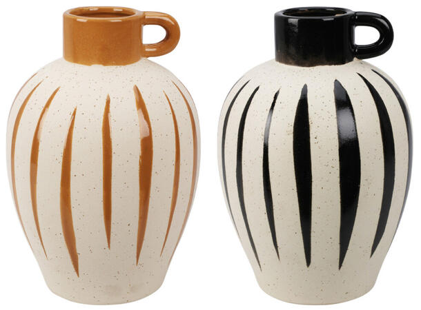 Vase keramikk 17,5x25cm brun/sort 2ass Vekt:1200gram 
