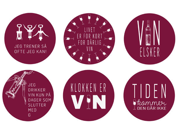 Vinkork Vintid Burgunder 6 assortert Display 48stk Str 3,8x2,8cm 