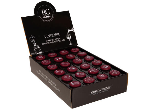 Vinkork Vintid Burgunder 6ass Display 48stk Str 3,8x2,8cm 
