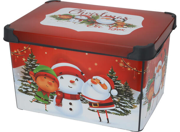 Boks Eske Julemotiv 41x24x30cm 4ass Forpk 12stk Resirkulert PP 22 Liter 