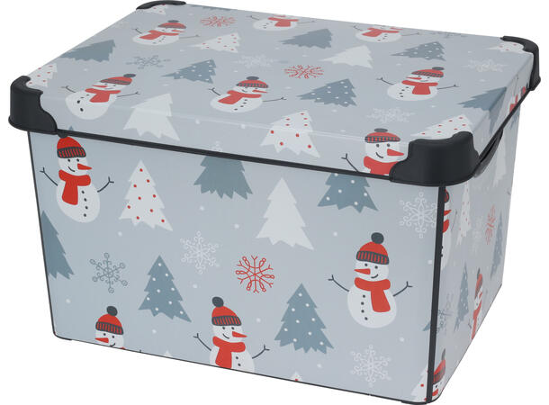 Boks Eske Julemotiv 41x24x30cm 4ass Forpk 12stk Resirkulert PP 22 Liter 