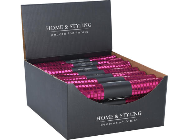 Dekorrull disco rosa 28x200cm Display 21stk 