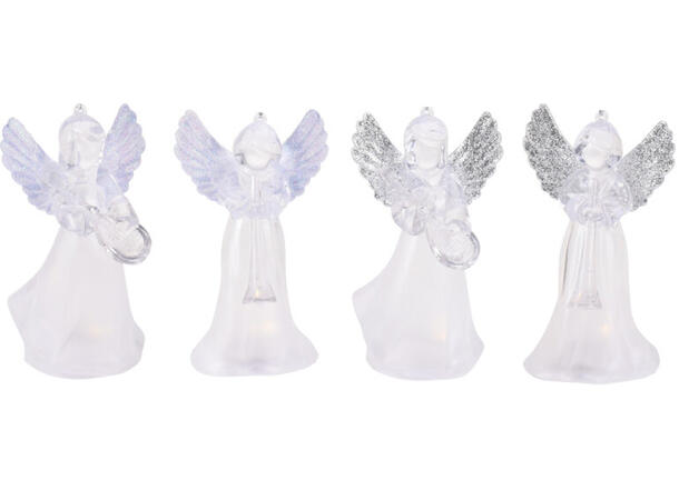 Engel blank varmhvit LED 7x10cm 4ass Display 16stk Batteri 1xCR2032 Inkl. 