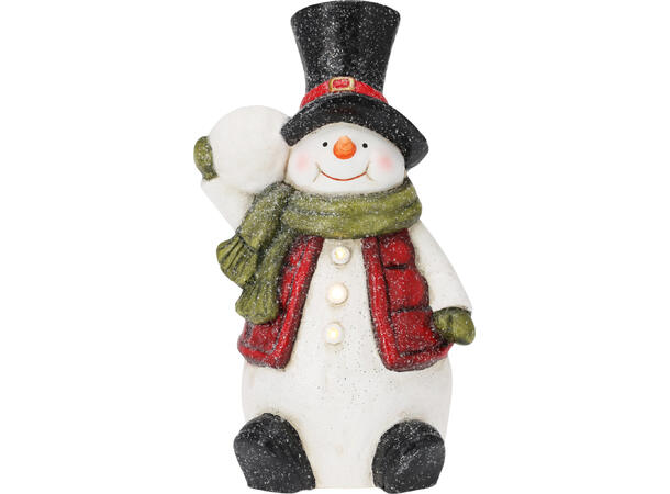 Figur nisse snømann reinsdyr LED 3ass h:36cm  MGO materiale Batteri:2xAA 